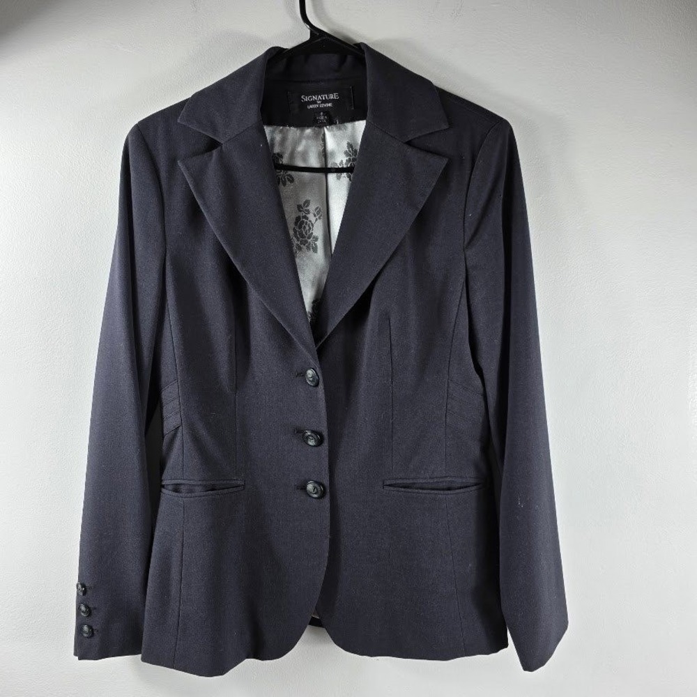 2P Suit Signature by Larry Levine Women's Black Suit/ J 8 Pants 6